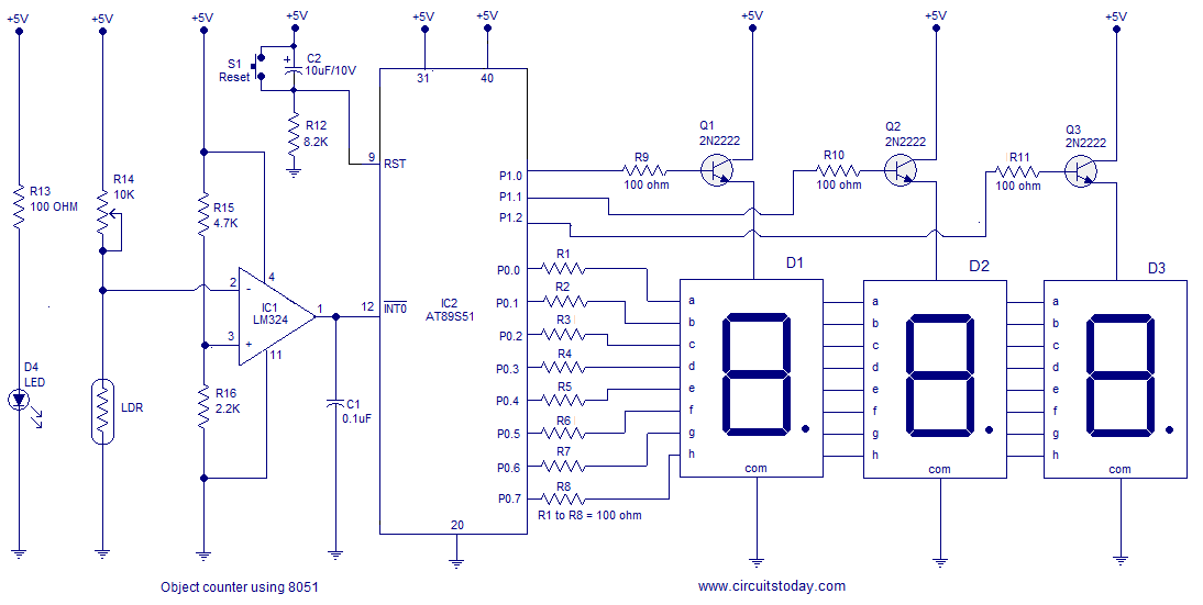 visitor counter using 8051 