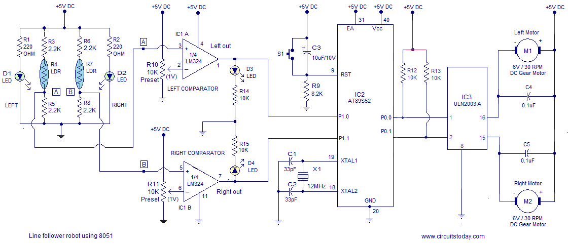 line follower robot circuit