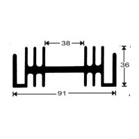 HeatSink Type PI19 - 127mm 2-TO3-Heatsinks