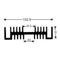 HeatSink Type PI20 - 255mm 4-TO3-Heatsinks